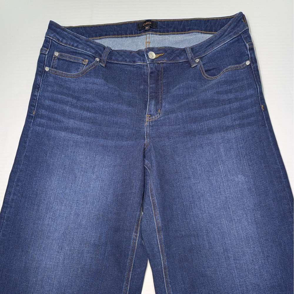 Quince‎ Women Luna Stretch Wide Leg Jeans Organic Cotton 33x30 Midnight Blue